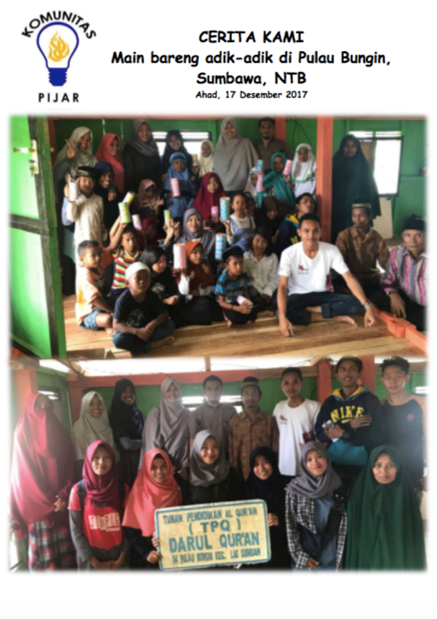 Dokumentasi PIJAR bersama adik-adik di Pulau Bungin, Sumbawa